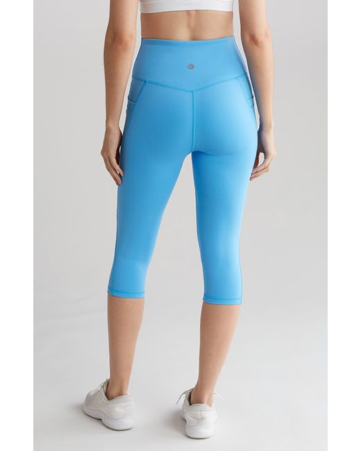Gottex Blue V-waist Capri Leggings