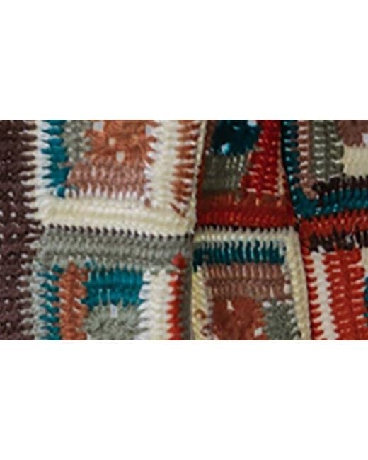 Saachi Blue Granny Square Crochet Longline Cardigan