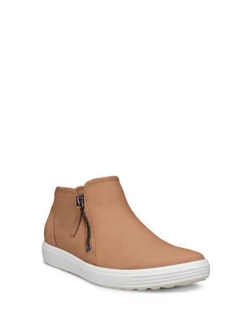 Ecco Brown Soft 7 Mid Top Zip Sneaker