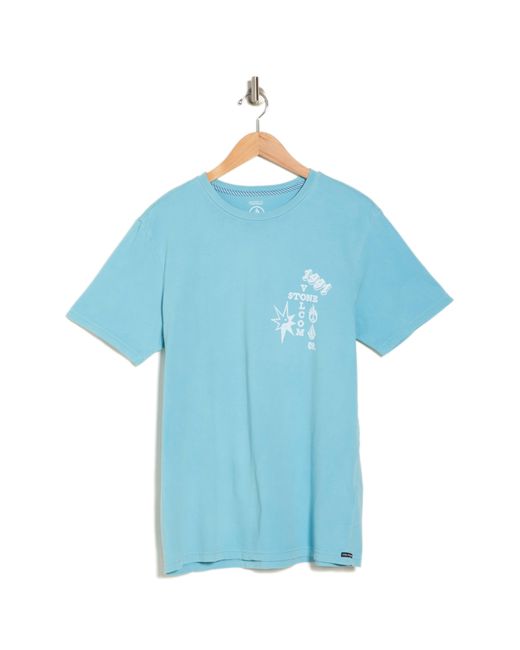 Volcom Blue Heavy Lifting Graphic T-shirt for men