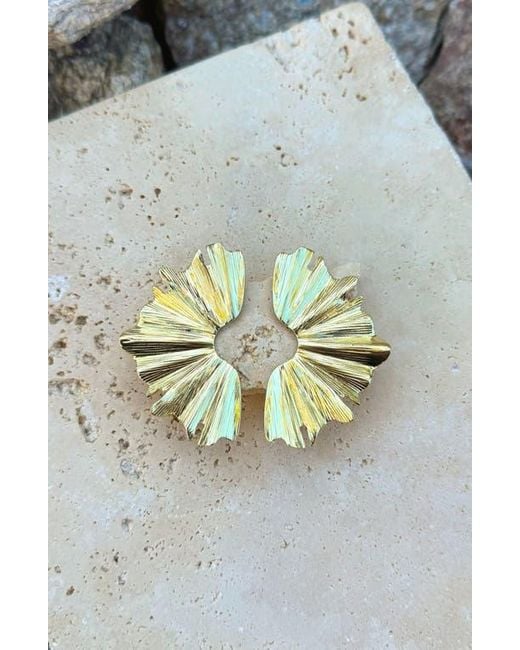 Adornia Metallic Wave Statement Earrings