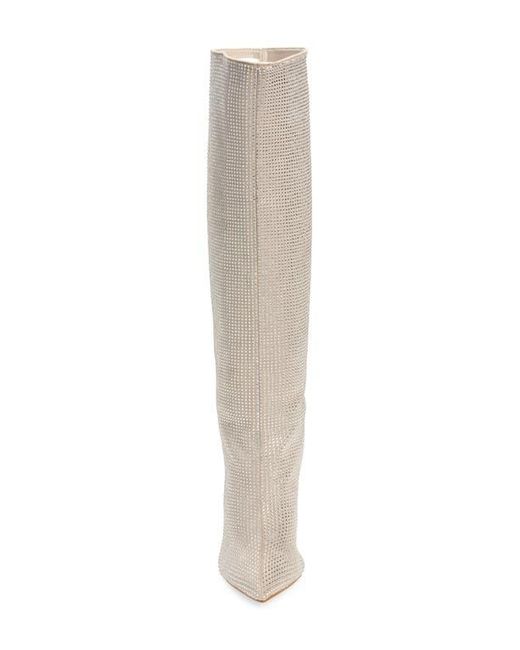 Billini Brown Rhinestone-Embellished Pointed-Toe Knee-High Boots