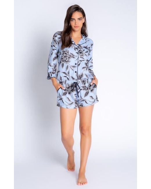 Pj Salvage Blue Fresh Friday Romper