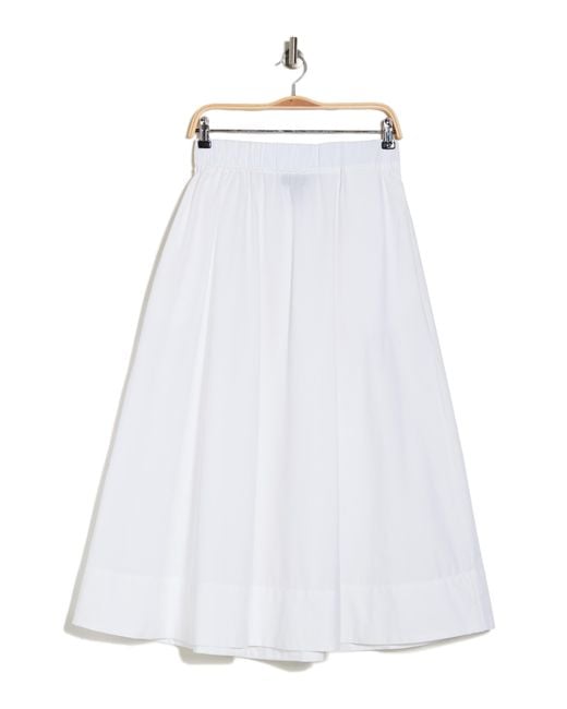 Ellen Tracy White Cotton Poplin Skirt