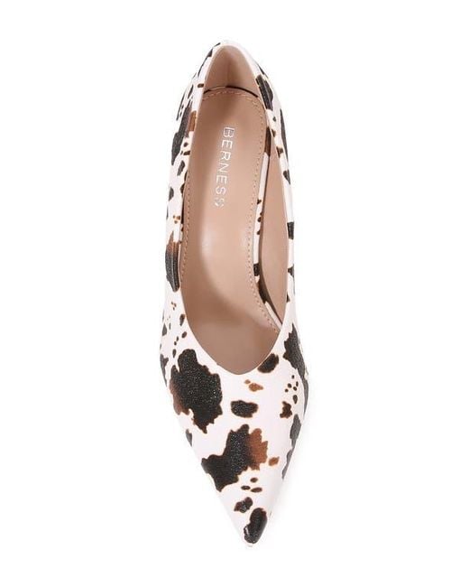 BERNESS White Patent Pointed Toe Pump