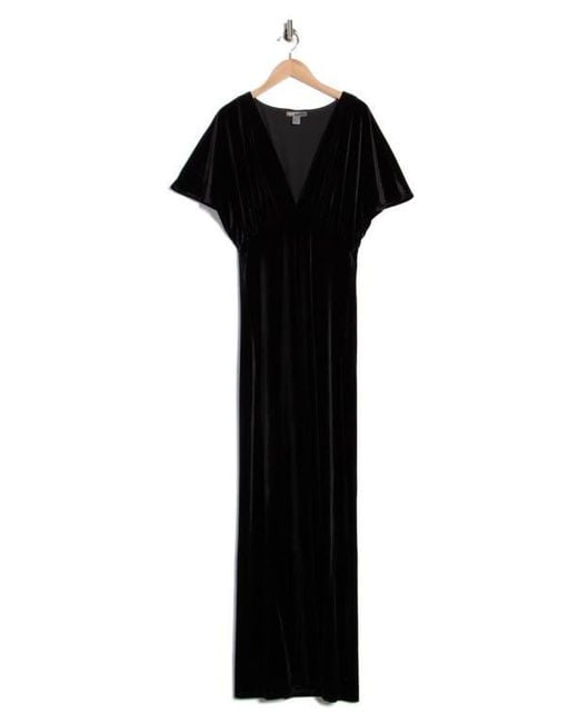 Love By Design Paige Velvet Maxi Dress in Black | Lyst
