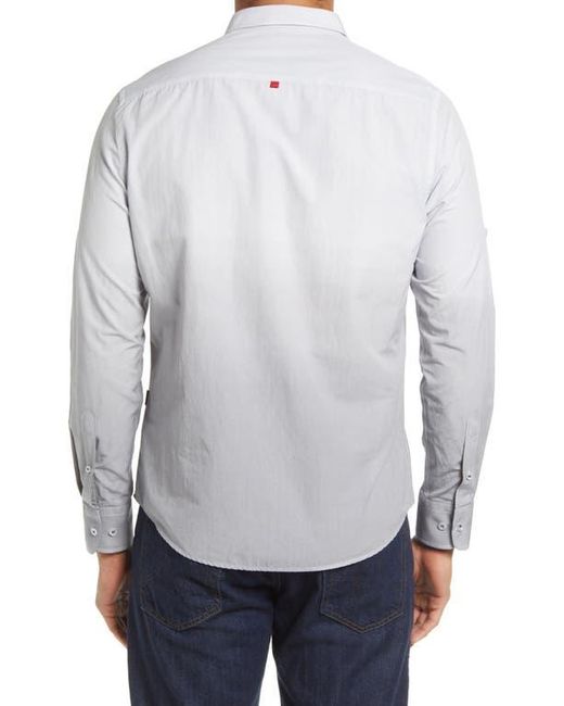 Stone Rose Gray Long Sleeve Stretch Button-Down Shirt for men