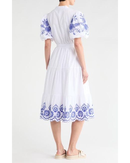 Love By Design White Long Beach Embroidered Shirtdress