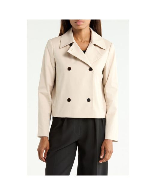 Theory Natural Double Breasted Spread Collar Jacket