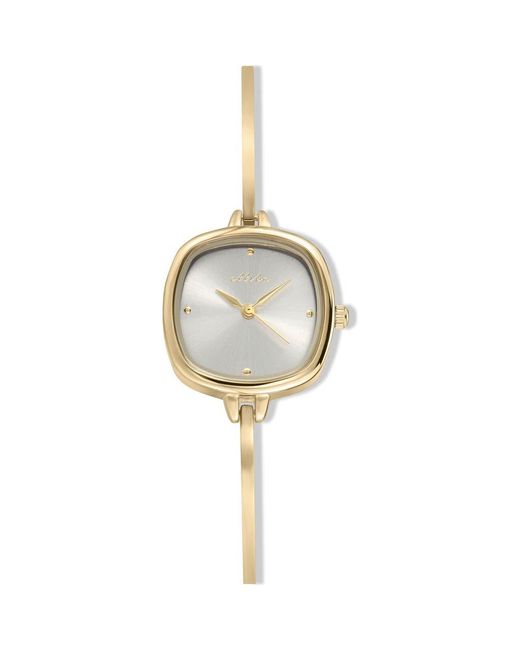 Ettika Metallic Square Case Slim Strap Watch