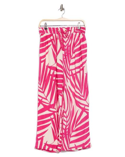Gemma  Jane Pink Palm Print Pull-On Pants