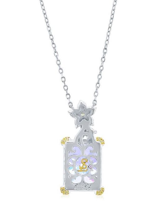 Suzy Levian Purple Gala Firework Pendant Necklace