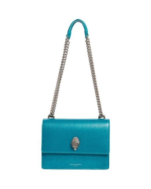 Kurt Geiger Blue Shoreditch Snakeskin Embossed Leather Crossbody Bag