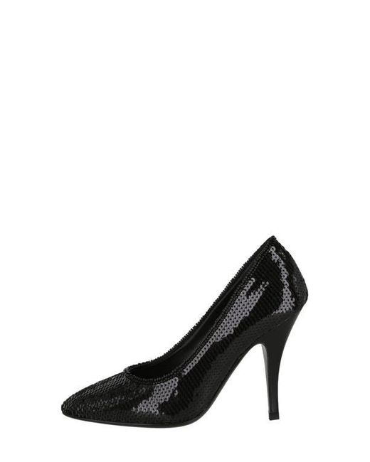 Ferragamo Black Judy Sequin Pointed Toe Pump