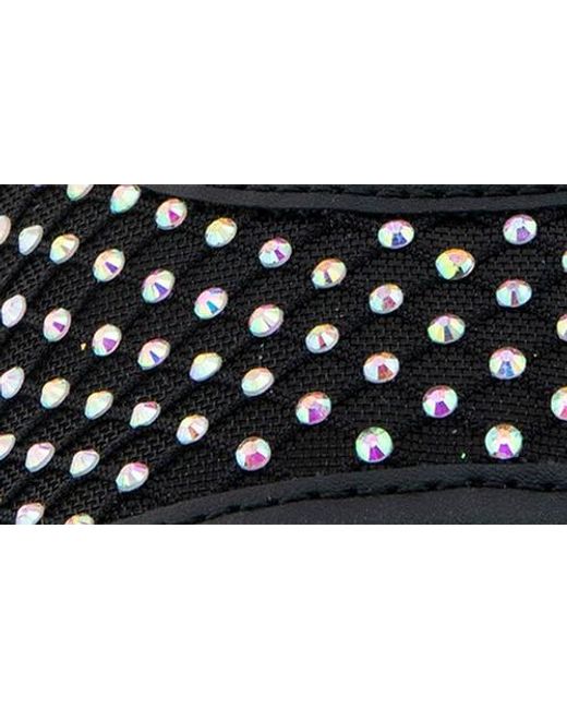 Kenneth Cole Black Caegan Rhinestone Mesh Espadrille Wedge Sandal