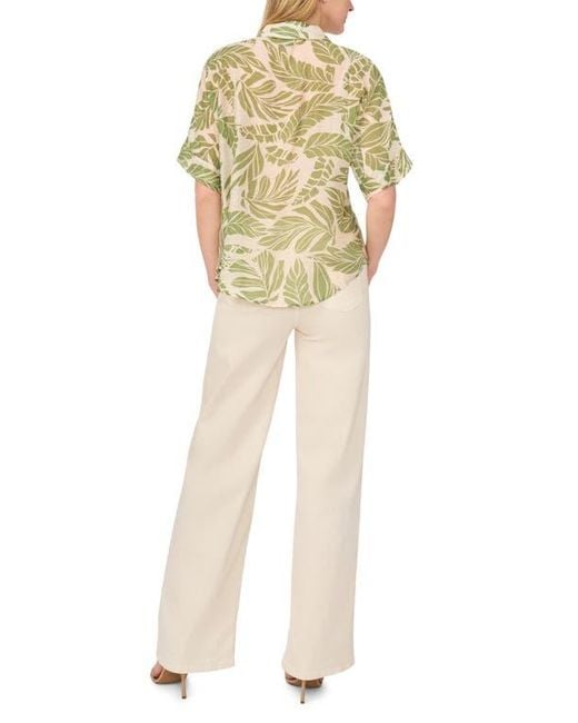 Halogen® Natural Tie Front Sleeve Top