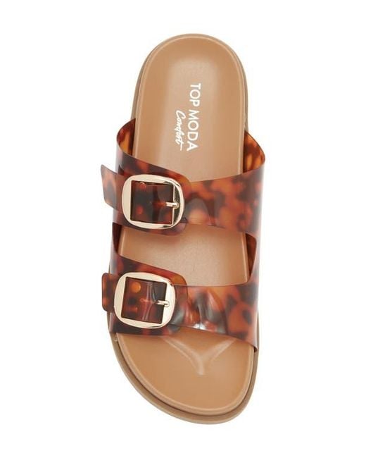 Top Moda Multicolor Daniela Clear Double Strap Slide Sandal