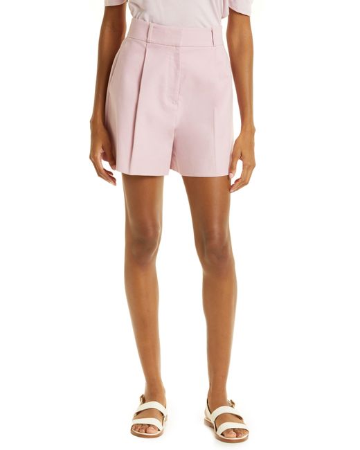 Rebecca Taylor Pink Tailored High Waist Suiting Shorts