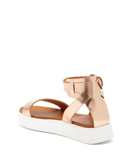 MIA Brown Ellen Platform Two-Strap Sandals