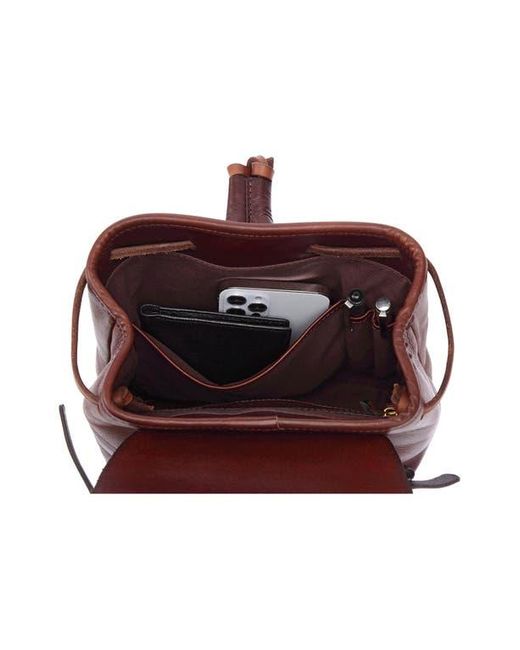 Old Trend Red Isla Small Leather Backpack