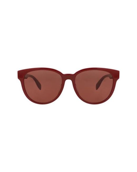 McQueen Brown Core Round Sunglasses