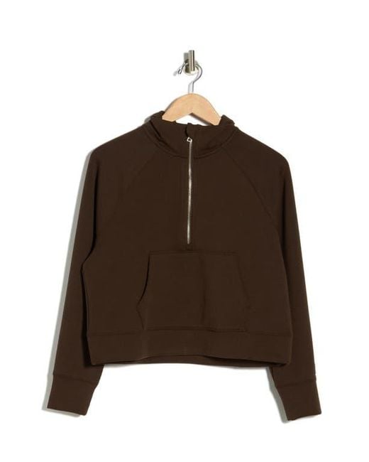 DKNY Brown Highline Ribbed Half-Zip Pullover