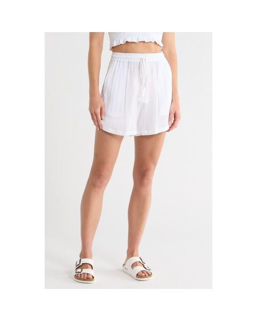 Vitamin A Blue Costa Organic Cotton Cover-Up Shorts