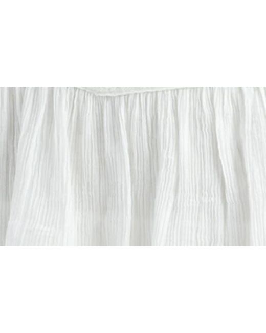 Lush White Lace Inset Tiered Miniskirt