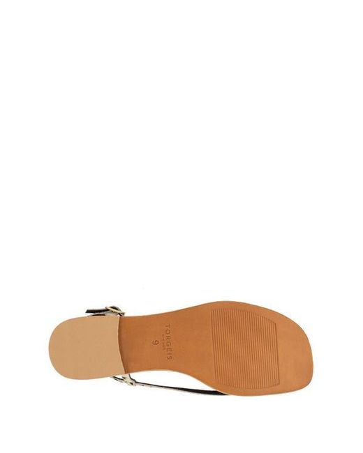 TORGEIS Black Diana Animal Print Thin Strap Sandal