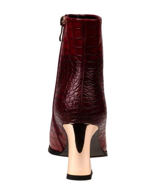 Ninety Union Red Lima Croc Embossed Boot