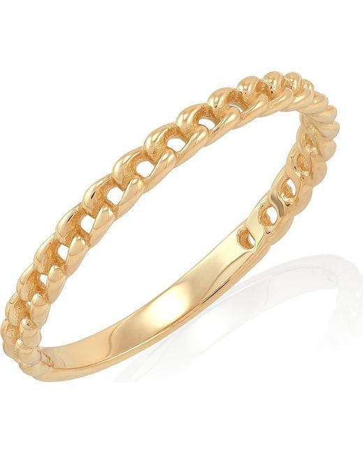 Frankie & Zoe Metallic Curb Link Band Ring