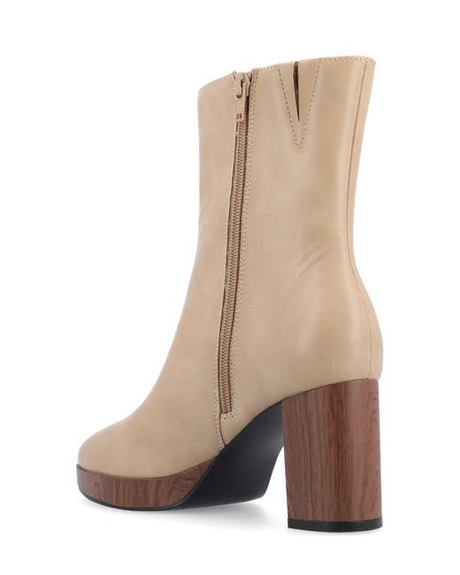 Journee Collection Natural Romer Tru Comfort Platform Bootie