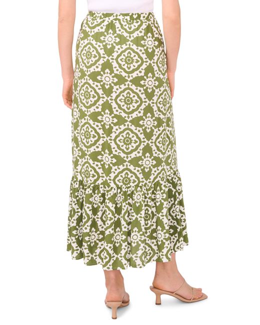 Halogen® Green Ruffle Hem Maxi Skirt