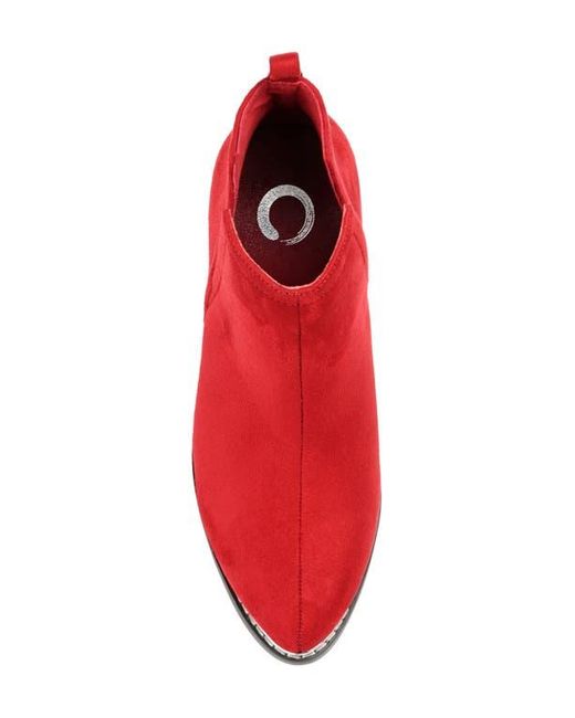 Journee Collection Red Issla Metal Trim Bootie