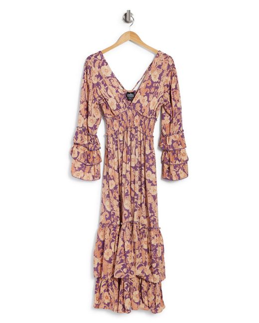 Angie Natural Twist Front Maxi Dress In Beige At Nordstrom Rack