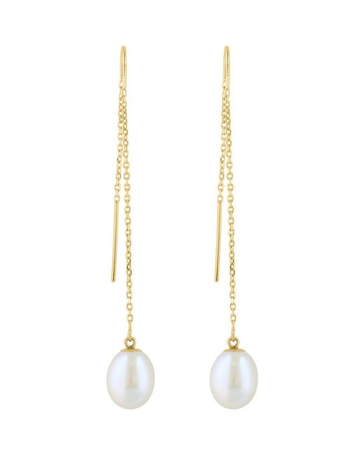 Effy Metallic Freshwater Pearl Threader Drop Earrings