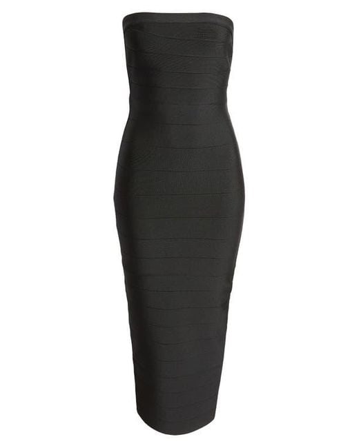 Bebe Black Strapless Bandage Dress
