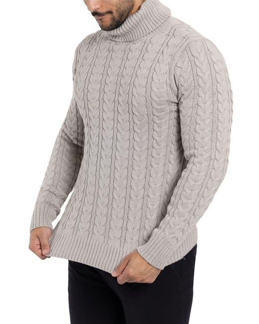 Xray Jeans Gray Cable Knit Turtleneck Sweater for men
