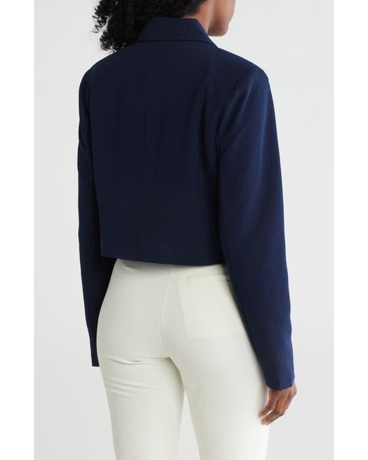 Steve Madden Blue Double Breasted Crop Blazer
