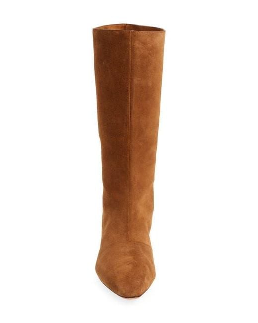Loeffler Randall Brown Square Toe Stacked Heel Booties