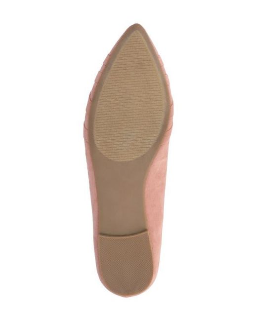 Journee Collection Pink Mindee Crisscross Toe Flat