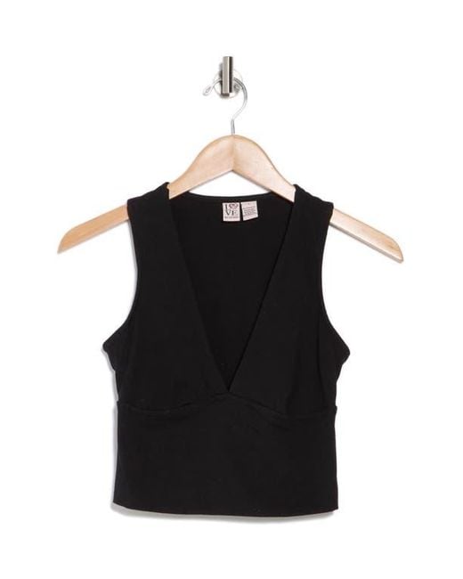 Love By Design Black Jade Deep V-Neck Crop Top