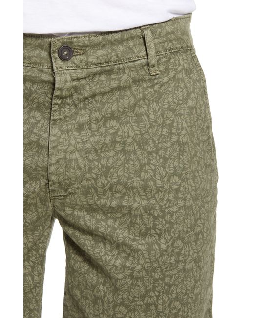 AG Jeans Green Flora Print Slim Fit Shorts for men