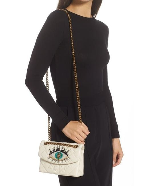 Kurt Geiger Metallic Mini Kensington Eye Quilted Leather Crossbody Bag