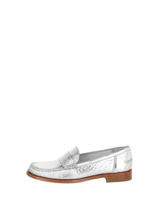 Ferragamo White Logo Debossed Loafer