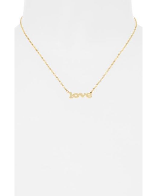 Leith Pink Block Love Script Necklace