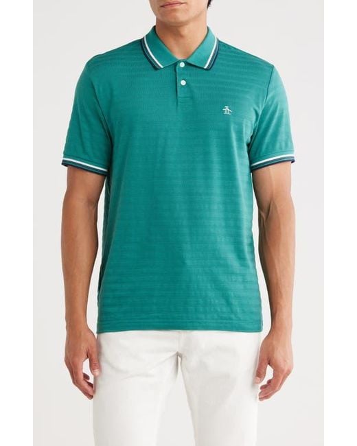 Original Penguin Blue Tipped Slub Polo for men