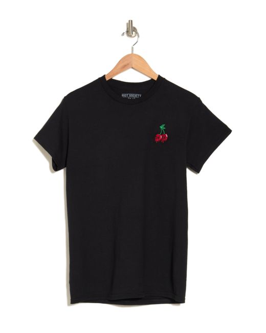Riot Society Black Cherry Skulls Cotton Graphic T-shirt for men