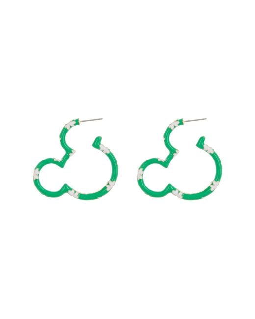 BaubleBar Green Mickey St. Patrick's Day Hoop Earrings