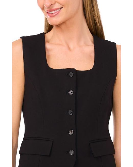 Halogen® Black Square Neck Ponte Vest